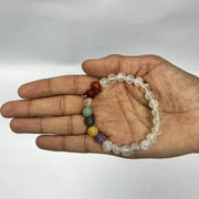Clear Quartz with 7 Chakra Crystal Bracelet for Energy Balancing